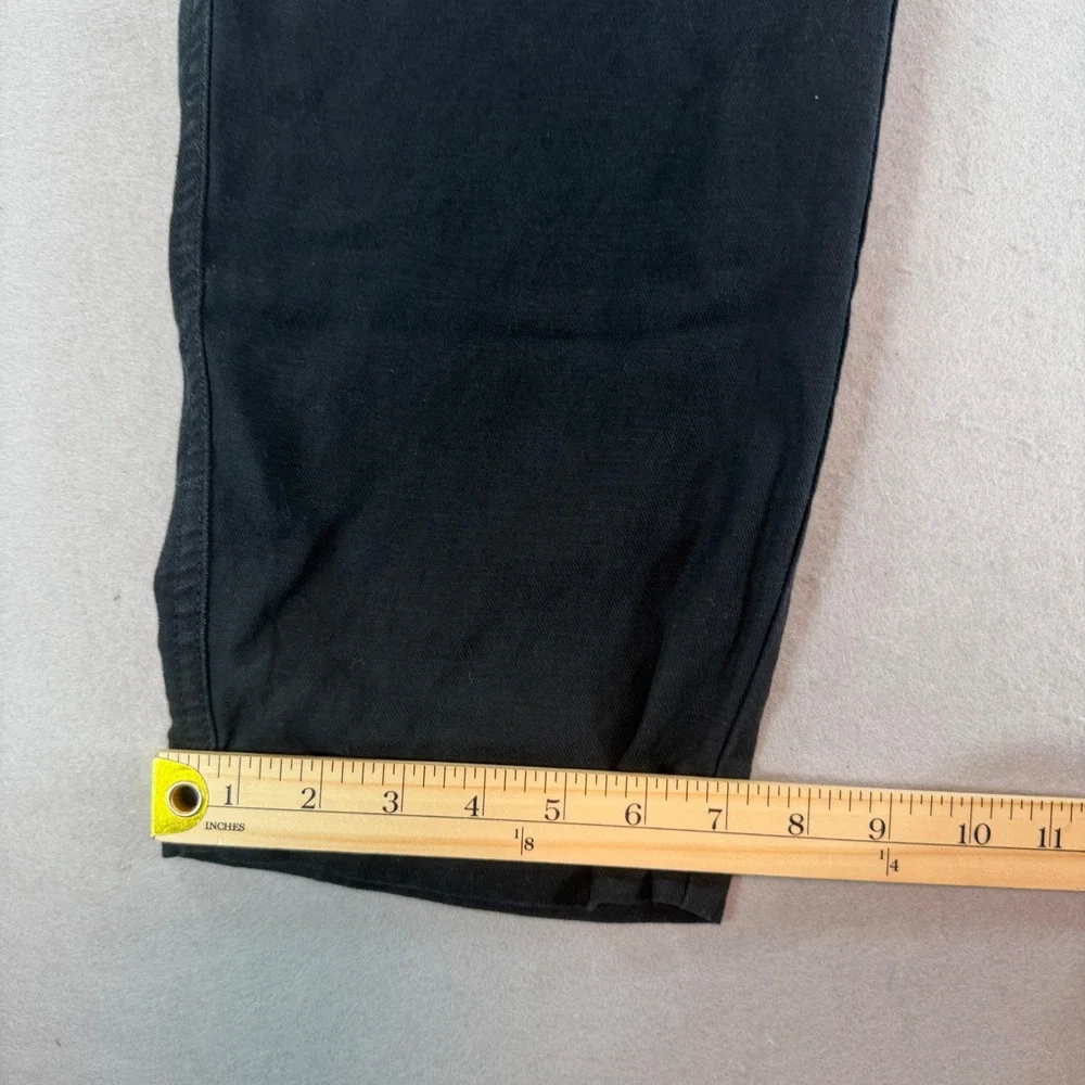 Banana Republic Mens Linen Blend Utility Pants Black Elastic Waist Large